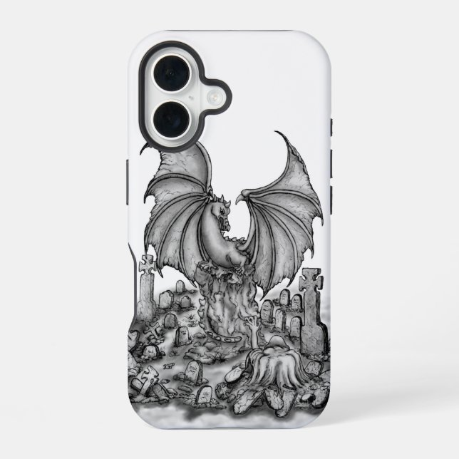 Coque iPhone 16 Dragon avec Zombie (Verso)