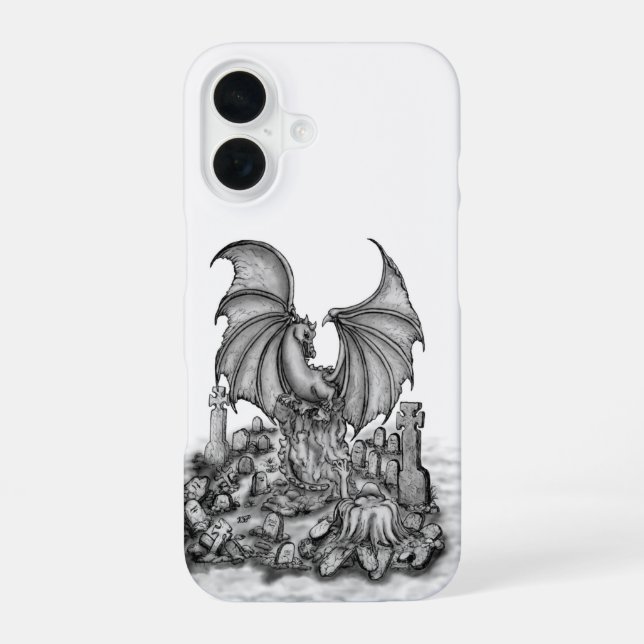 Coque iPhone 16 Dragon avec Zombie (Verso)
