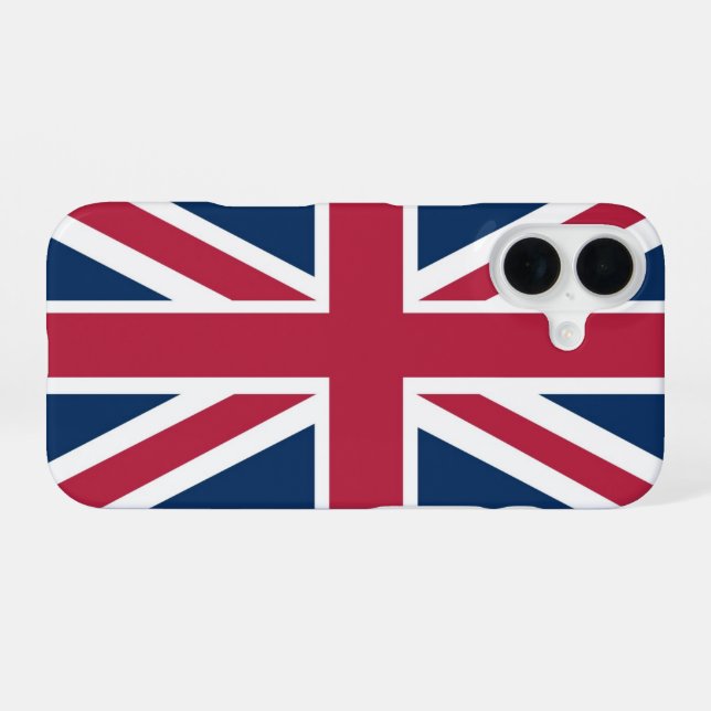 Coque iPhone 16 Drapeau britannique (Verso Horizontal)