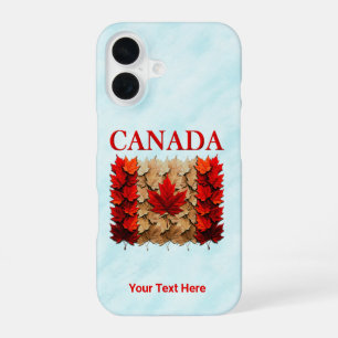 Coque iPhone 16 Drapeau canadien de la feuille d'érable d'automne