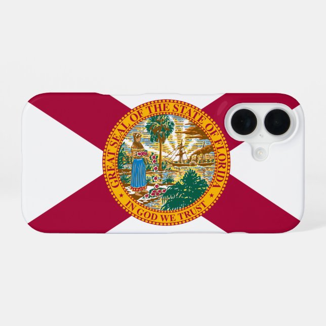 Coque iPhone 16 Drapeau de la Floride (Verso Horizontal)