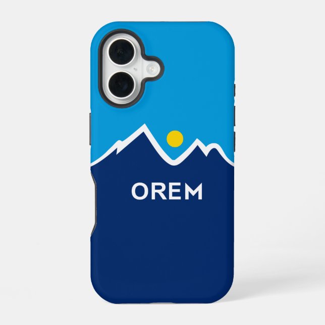 Coque iPhone 16 Drapeau d'Orem, Utah (Verso)