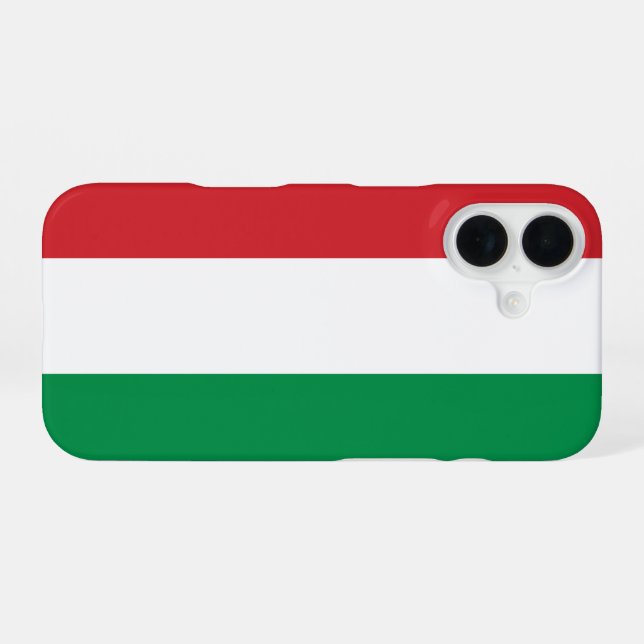 Coque iPhone 16 Drapeau Hongrie (Verso Horizontal)