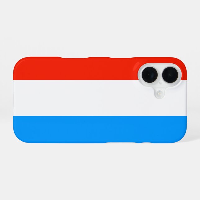 Coque iPhone 16 Drapeau Luxembourg (Verso Horizontal)