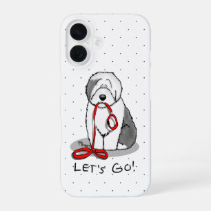 Coque iPhone 16 Drôle Allons-y ! Promener le vieux chien de berger