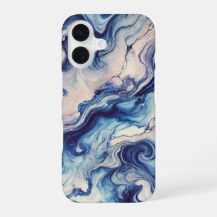 Coque iPhone 16 Élégant casque téléphonique Abstrait bleu et viole