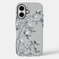 Élégante Fleur d'Arbre Grise Personnalisée