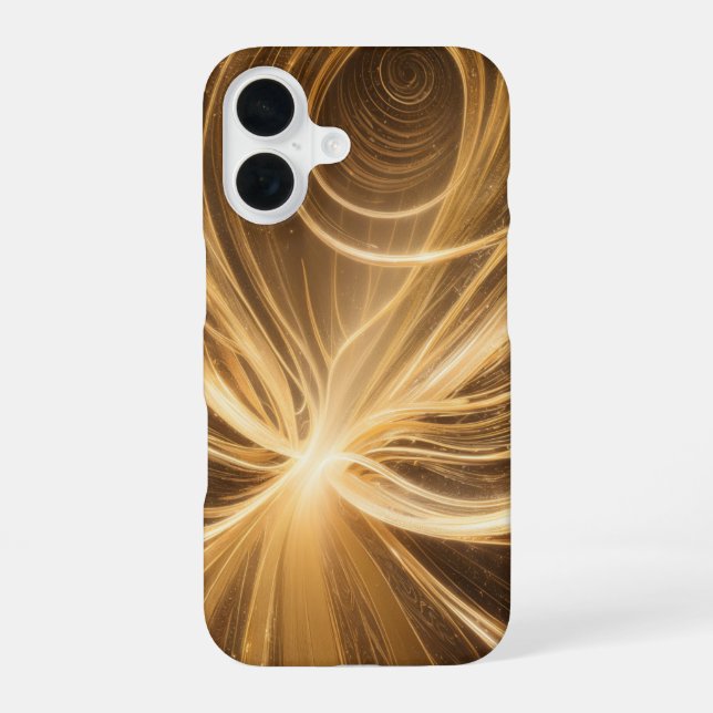 Coque iPhone 16 Énergie lumineuse Abstraite et spirale cosmique (Verso)