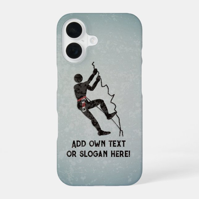 Coque iPhone 16 Escalade Mountain Rock-Face - propre slogan / text (Verso)