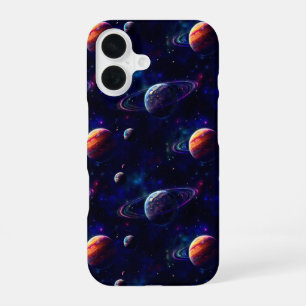Coque iPhone 16 Étoiles, planètes, galaxie, thème de l'espace
