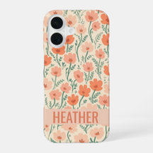 Étui de téléphone à fleurs personnalisé | Rose mig