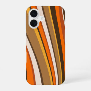 Coque iPhone 16 Étui de téléphone à rayures rétro ondulées
