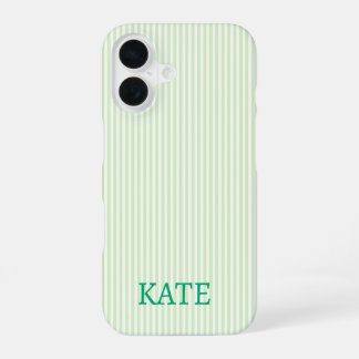 Coque iPhone 16 Étui de téléphone à rayures verticales Mint