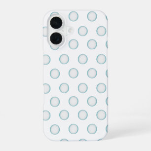 Coque iPhone 16 Étui de téléphone Aqua Bubble Dot Minima à pois