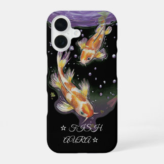 Coque iPhone 16 Étui de téléphone Art élégant de carpe koï Aura
