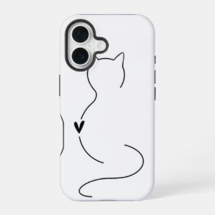 Coque iPhone 16 Étui de téléphone en art linéaire minimaliste pour