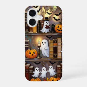 Coque iPhone 16 Étui de téléphone fantôme d'Halloween Citrouille C