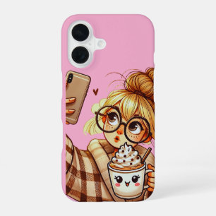 Coque iPhone 16 Étui de téléphone Fille de dessin animé mignonne p