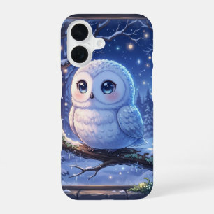 Coque iPhone 16 Étui de téléphone Hiver Chouette neigeuse Mignon