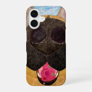 Coque iPhone 16 Étui de téléphone nez de chien et framboise