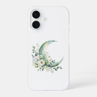 Coque iPhone 16 Étui iPhone 16 Croissant de Lune et Fleurs Sauvage