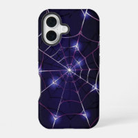 Étui iPhone 16 Dark Web & Silver Spider
