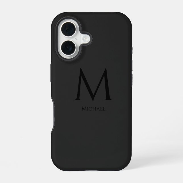 Coque iPhone 16 Étui iPhone Case-Mate Simple Modern Monogramme (Verso)