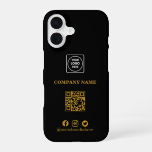 Coque iPhone 16 Étui iPhone Code QR Logo Minimaliste Noir