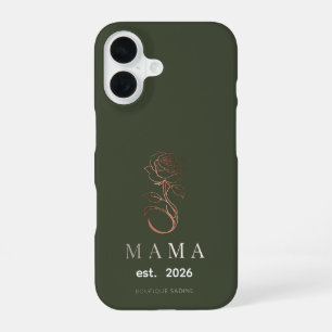 Coque iPhone 16 Étui iPhone personnalisé MAMA Rose Olive