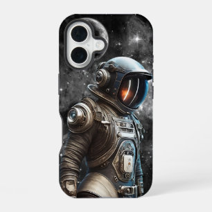 Coque iPhone 16 Étui iPhone Rétro Astronaute Art 8K