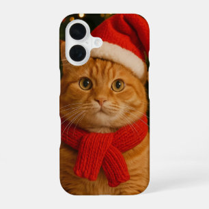 Coque iPhone 16 Étui pour iPhone 16 Santa Cat