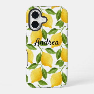 Coque iPhone 16 Étui pour iPhone personnalisé avec citrons 