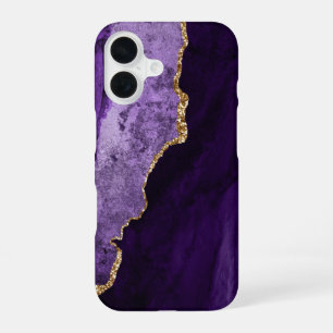 Coque iPhone 16 Étui pour iPhone PixDezines AGATE AQUARELLE VIOLET
