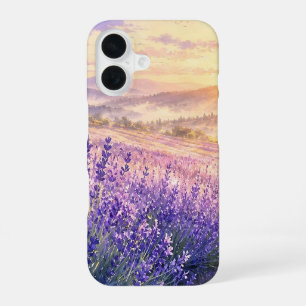 Coque iPhone 16 Étui pour téléphone Lavande au Lever du Soleil