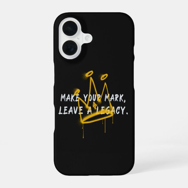 Coque iPhone 16 Faites votre marque Graffiti Crown (Verso)