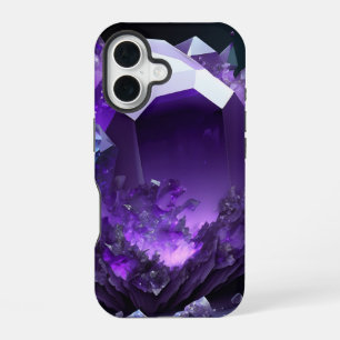 Coque iPhone 16 Fantaisie d'Améthyste Aura Cristal Violet Rich