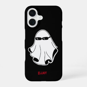 Coque iPhone 16 Fantôme cool avec lunettes de soleil noires