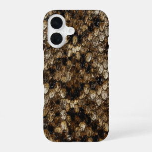 Coque iPhone 16 Fausse Peau de Serpent à Sonnette