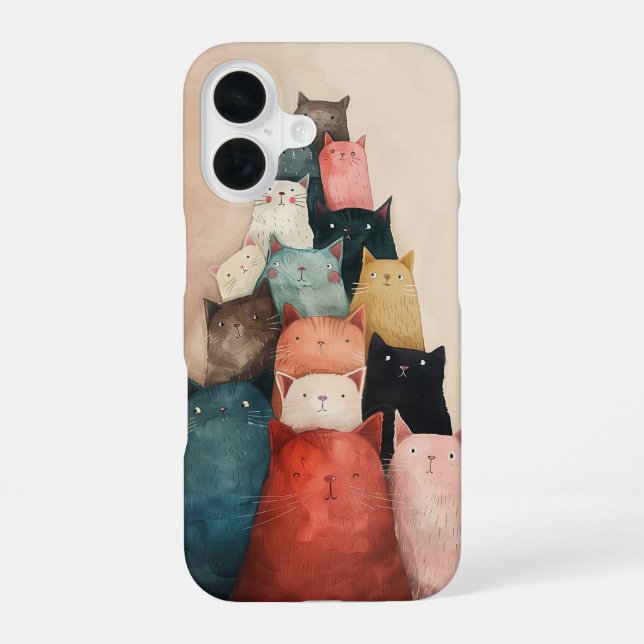 Coque iPhone 16 Fête du chat (Verso)