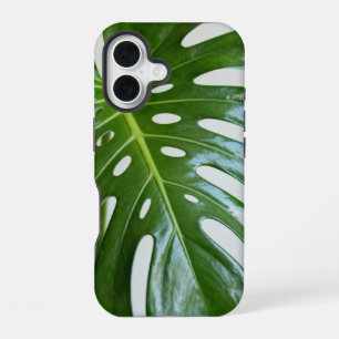 Coque iPhone 16 Feuille de Monstera verte luxuriante
