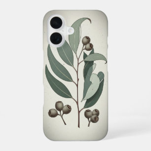 Coque iPhone 16 Feuilles d'eucalyptus vintage