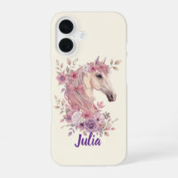 Filles Jolis Poneys Floral Pastel Cheval
