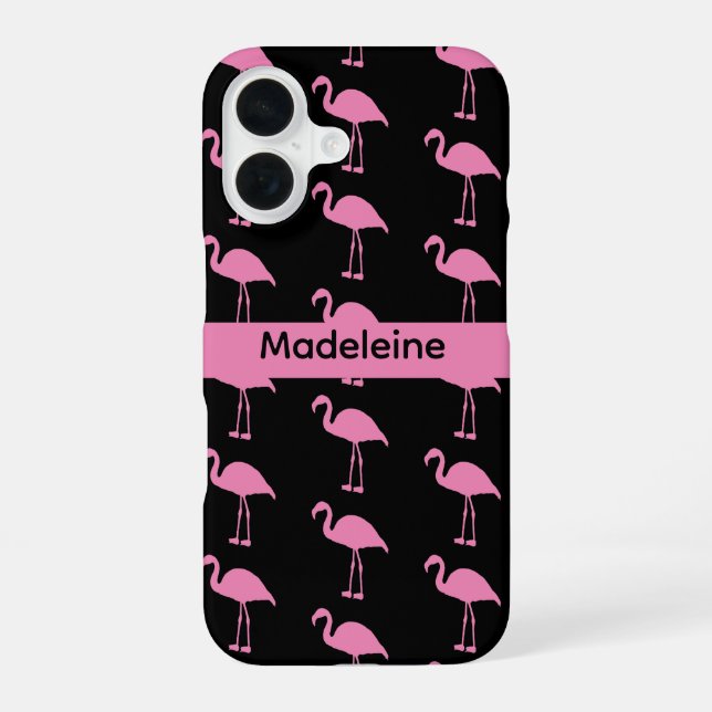 Coque iPhone 16 Flamants roses (Verso)
