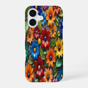Coque iPhone 16 Fleurs de verre colorées #3 - iPhone 16 Coques