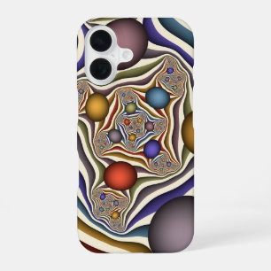 Coque iPhone 16 Flying Up, Colorful, Modern, Art Fractal Abstrait