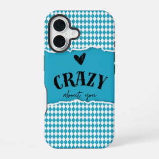 Coque iPhone 16 Folle de toi – Étuis iPhone Teal Heart