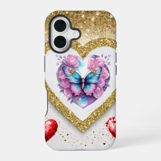 Coque iPhone 16 Fond d'écran de la Saint-Valentin romantique - Des