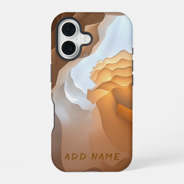 Coque iPhone 16 Formes Abstraites de grès (Verso)