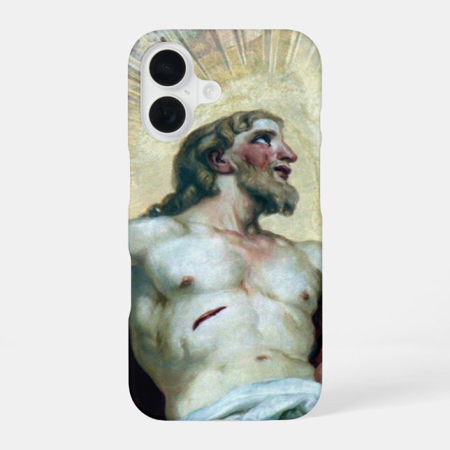 Coque iPhone 16 fresque de jésus (Verso)