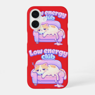Coque iPhone 16 Funny Tired Cute Cat Melting on Chair Phone Case